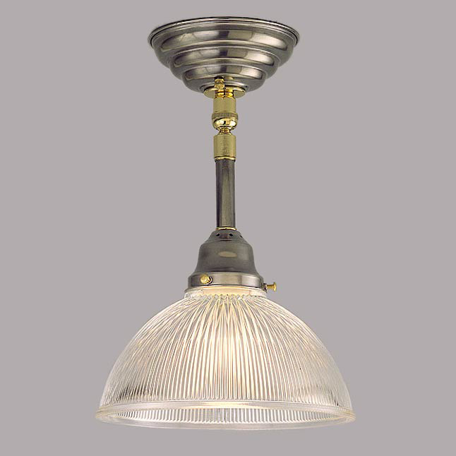 Model H44 Great Task Pendant Light in Pewter and Polished Brass. Custom Height No Problem!