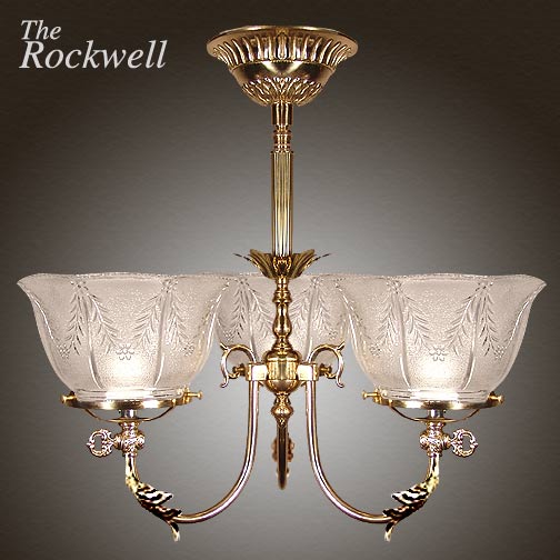 Model NSH3 'The Rockwell' Victorian Short Chandelier